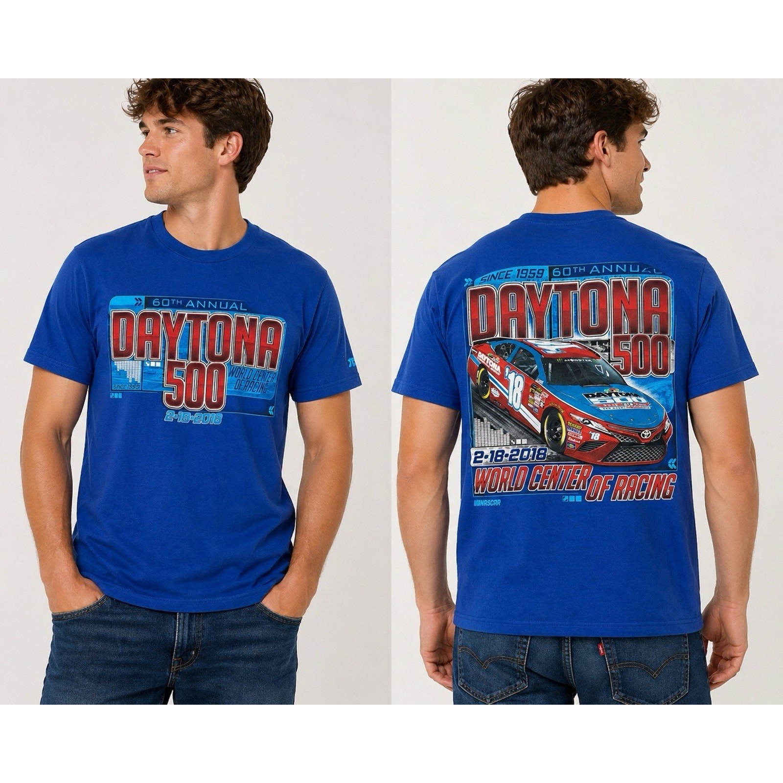 Nascar Daytona 500 T Shirt Mens Xl Blue 2018 Racing Graphic Tee